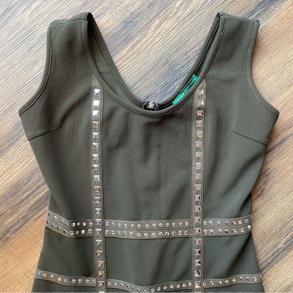Walter by Walter Baker Elegant Olive Studded Dress (M) - Picture 2 of 4